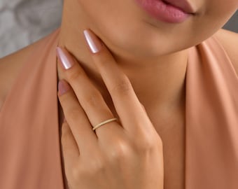Engagement Rings, Micro Pave Ring, Wedding Bands Women, Eternity Gold Full Round Gift For Her, QW04