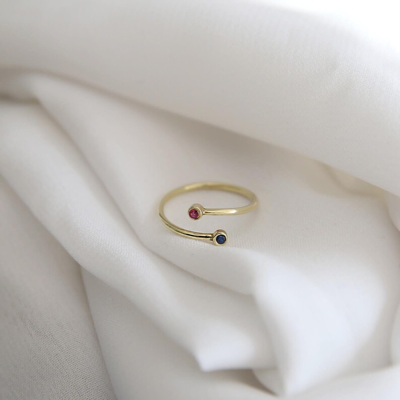 Personalized Birthstone Ring,Two Birthstone Ring,Dual Birthstone Ring,Mom Gift,Personalized Jewelry,Gift For Her,QW02