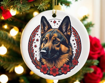 Hund Ornament, Schäferhund Ornament, Weihnachtsbaum Ornament Hund, Geschenk für Hund Mama, Haustier Ornament, Weihnachten Schäferhund Ornament