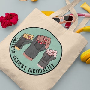 Skaters against inequality Tote Bag, Roller derby bag, Roller derby gift, Roller skate bag, Roller Skate Tote Bag, Skate Gift