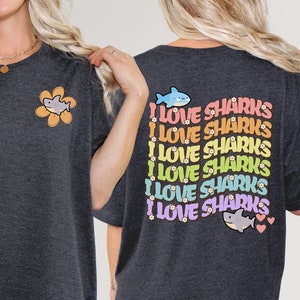 Ich liebe Haie T-Shirt, Haie T-Shirt, Groovy Haie Geschenk, Haie-Liebhaber Geschenk