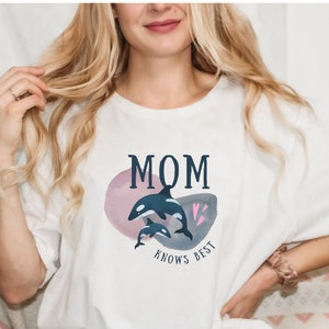 Mom and Baby Orca Shirt, Whale Shirt, Whale Tee, Cute Orca Shirt, Killer Whale Shirt, Mama Shirt, Orca Mom Shirt, Mom Life Shirt,