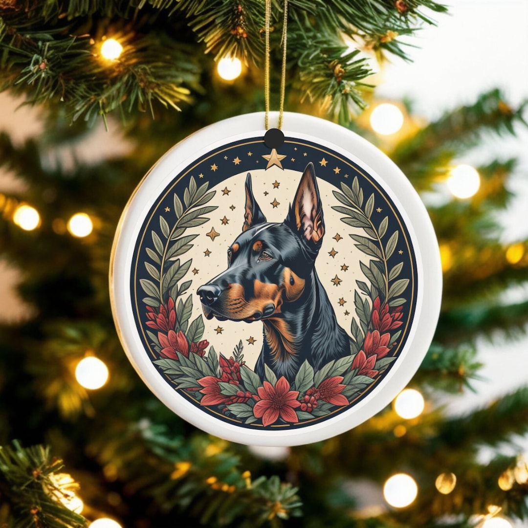 Dog Ornament, Doberman Ornament, Christmas Tree Dog Ornament, Gift for