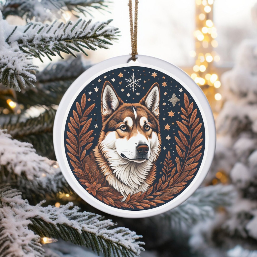 Dog Ornament, Husky Ornament, Christmas Tree Dog Ornament, Gift for Dog
