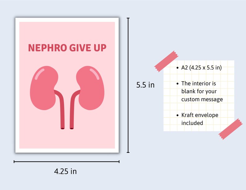Nephro Give up Greeting Card, Preceptor Gift, Wellness, Thinking of You