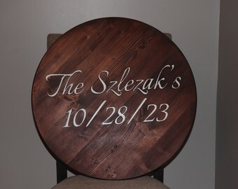 Wood Round Wedding Sign