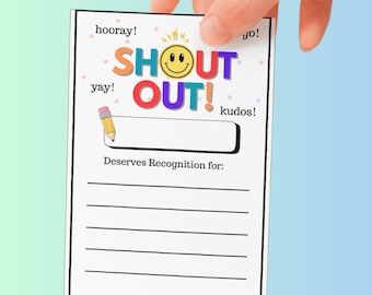 Tarjetas imprimibles de reconocimiento para docentes: Reconocimiento a estudiantes y personal (descarga digital)