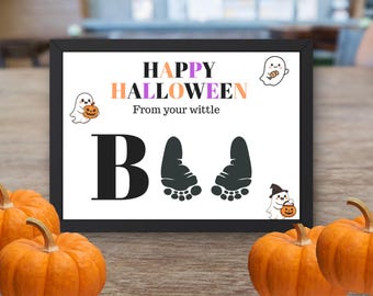 Halloween Footprint Ghost Art: Kids DIY Craft (Digital Download)
