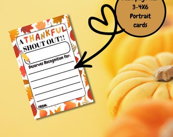 Tarjetas imprimibles de reconocimiento a profesores en otoño: Reconocimiento a estudiantes y personal (Descarga digital)