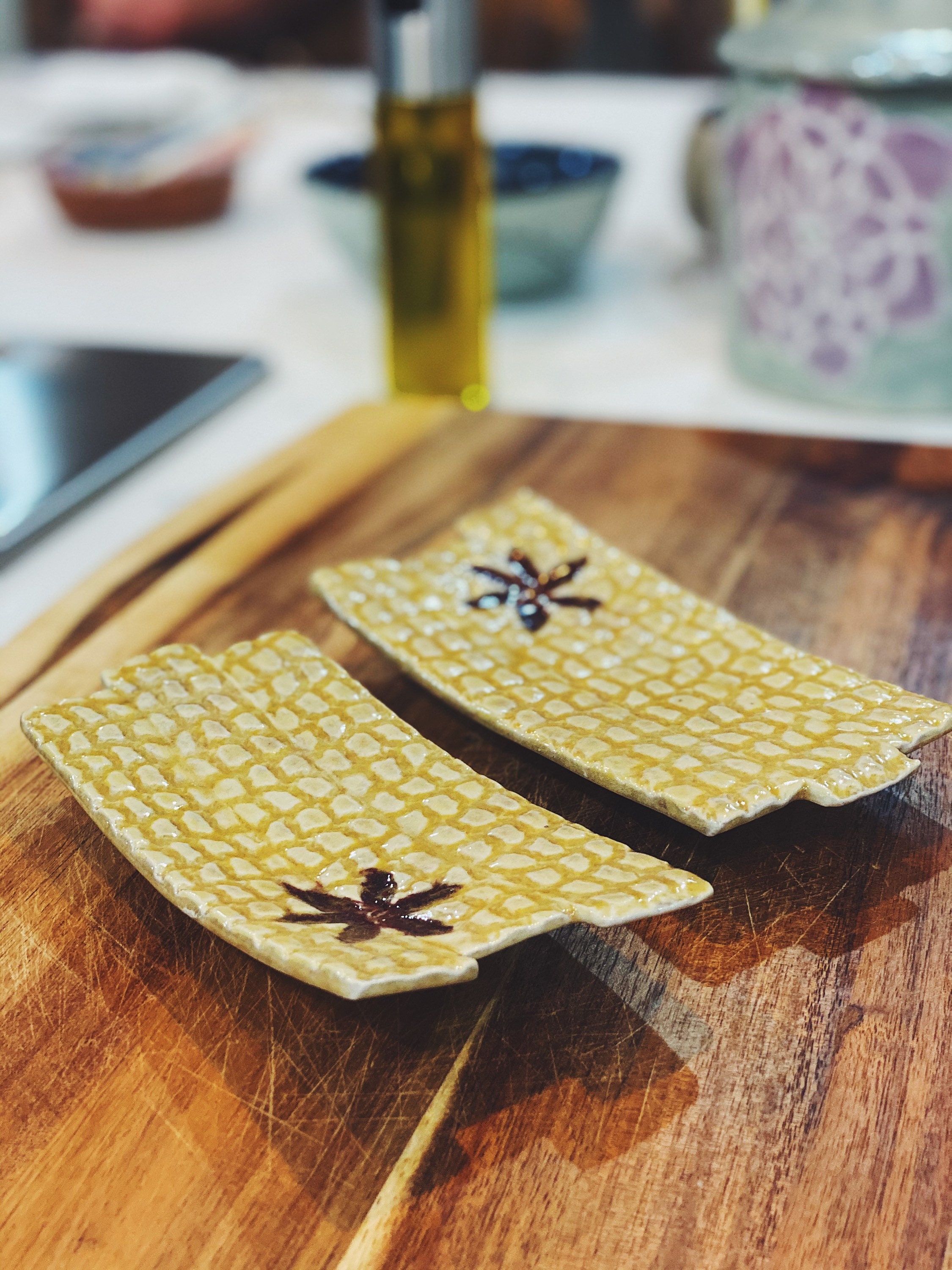 Sushi Plates Set of 2 Handmade Ceramic Pottery Etsy