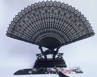 Hand Fan -Japanese Folding fan High quality carving Folding fan,Baby Shower Gifts,Wedding Favors,birthday