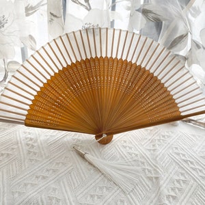 Antiquity Classic hand fan, White Elegant Folding fan,Parents gift, House decoration