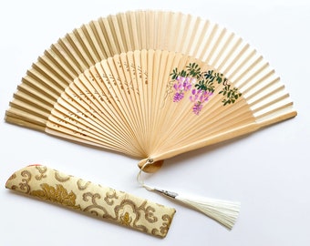 Beautiful Flower carving Folding fan, Classic elegant hand fan, Wedding gift, Parents gift