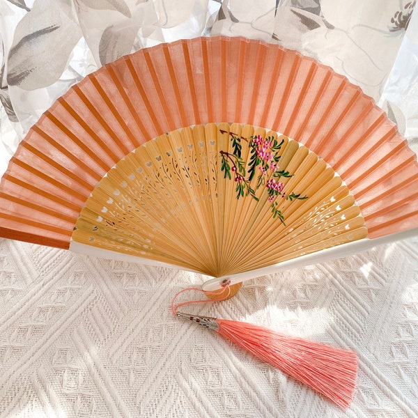 Elegant lovely Folding fan,Flower pattern hand fan, Best Thanks giving gift, Birthday gift