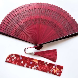 Beautiful carved pattern Hand fan, Japanese Classic Folding fan, wedding gift