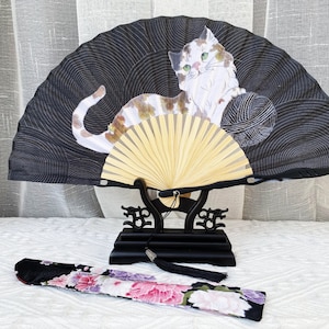 Éventail pliant motif chat, éventail chaton, cadeau parents. Cadeaux décoratifs pour baby shower, anniversaire