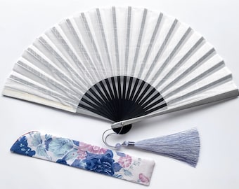 Pure White Hand Fan, Elegant Folding, Friend Gift, Home Decoration