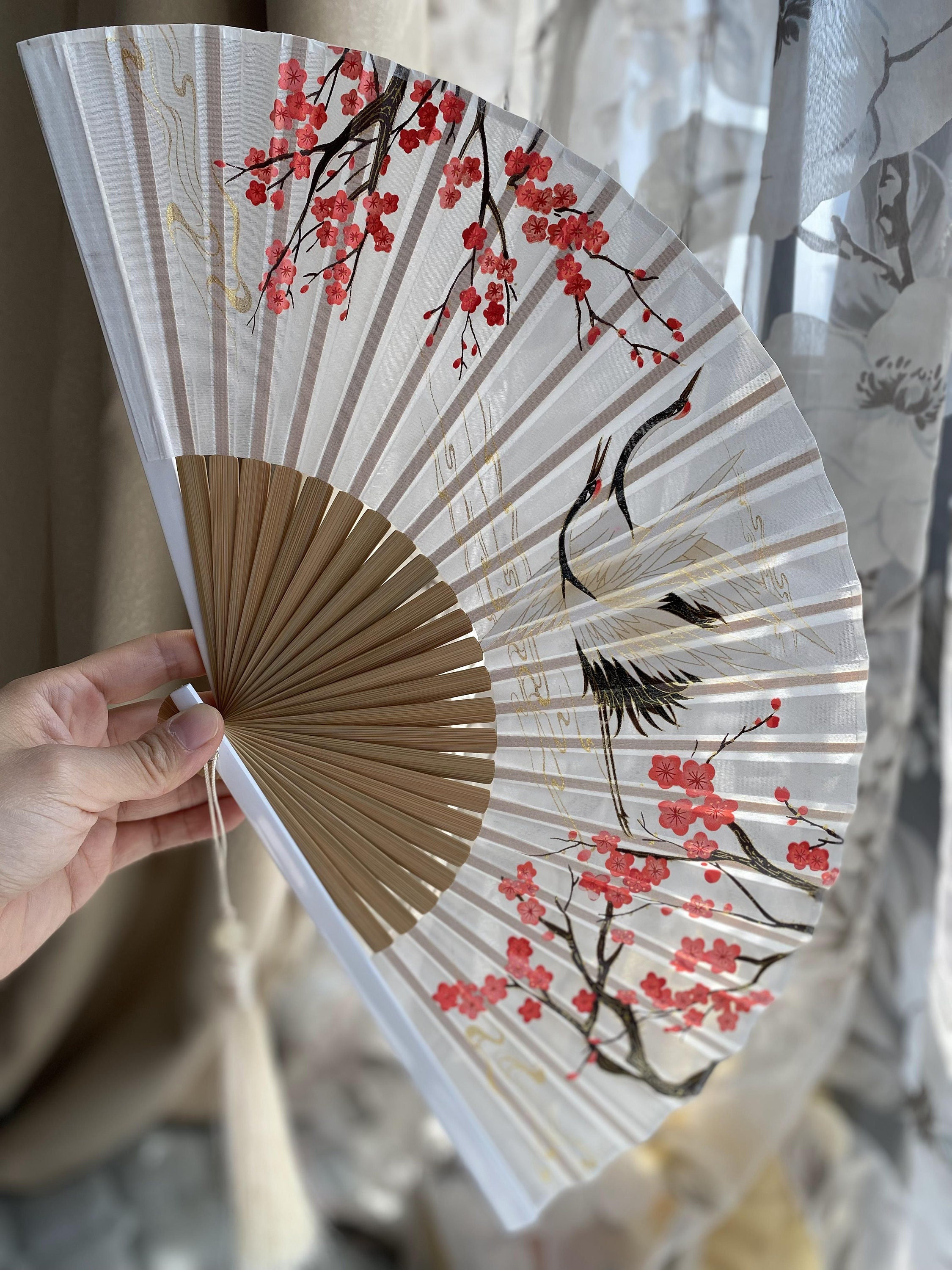 NOLITOY Handheld Fan Foldable Hand Fan Foldable Vintage Hand Fan Japanese  Fan Wedding Guest Fan Paper Fans Handheld Handhold Fan Decorative Folding