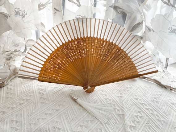 3 PCS Handheld Folding Fans Bamboo Silk Fabric Cloth Folding Fans