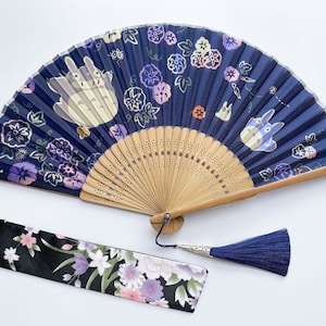 Folding Fan Anime Folding,Hand Folding Fan,Japanese Folding Hand,Fan Cartoon Animal Totoro Folding Fan