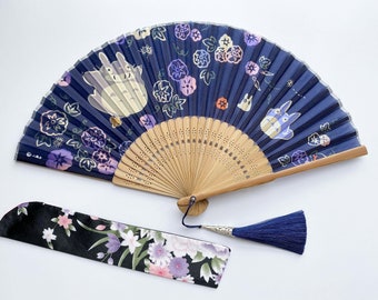 Folding Fan Anime Folding,Hand Folding Fan,Japanese Folding Hand,Fan Cartoon Animal Totoro Folding Fan