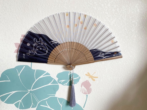 Hand Fan japanese Folding Fan totoro silk Hand Fans wooden Design