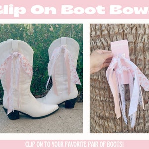Pink Coquette Boot Bows | Boot Ribbons | Clasp On Boot Bows
