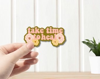 Matte vinylsticker de tijd nemen om te genezen | Hydroflask-sticker | Sticker waterfles | Laptopsticker | Dagboeksticker | Christelijke sticker |