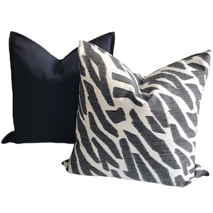 Store Closing Sale 70% Off Charcoal Gray Zebra Print Pillow Cover