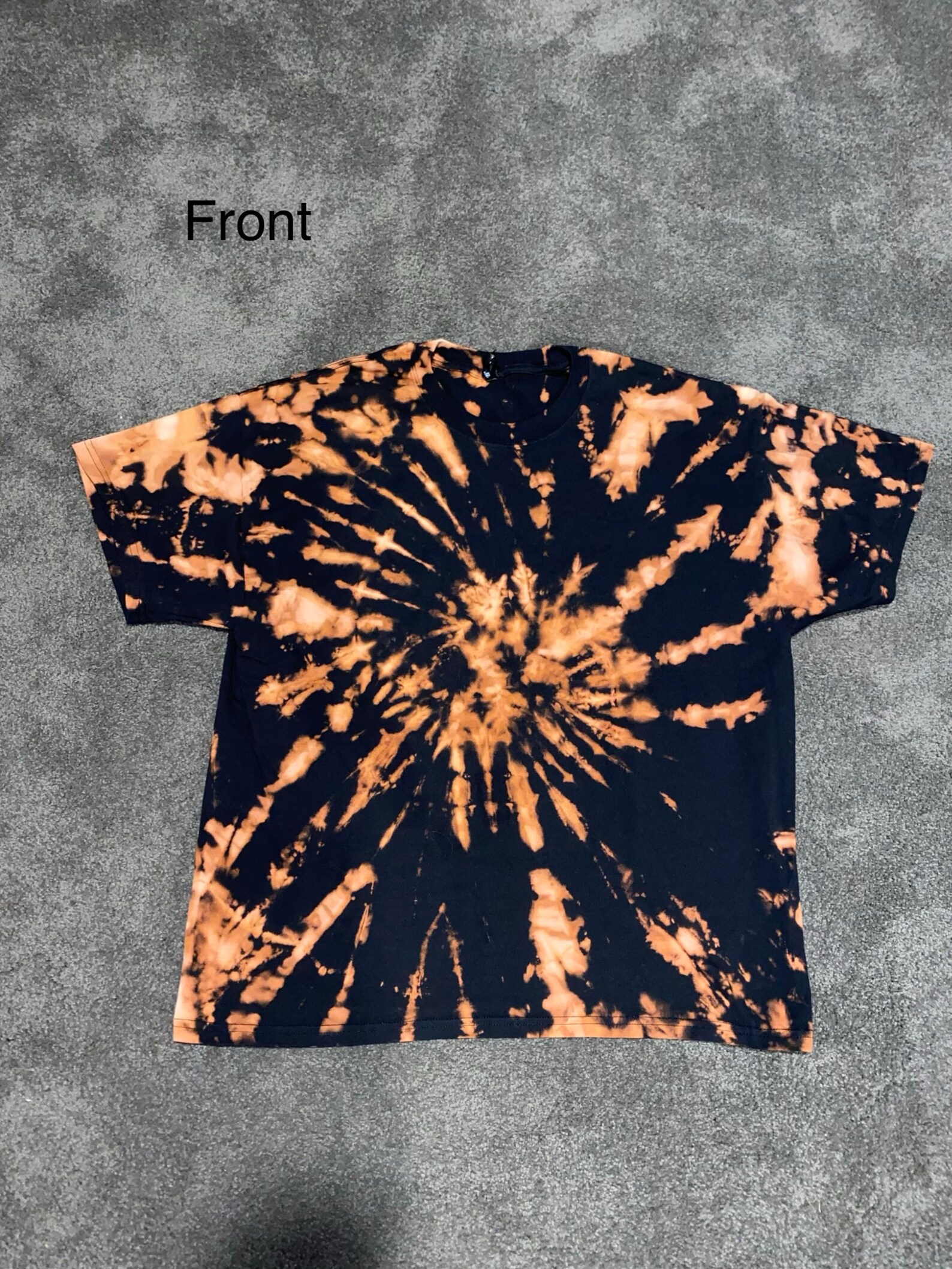 Bleached Black Tie Dye Shirt Reversed Dye Etsy