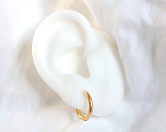 CALICO Hoop Earrings, Water Resistant earrings, Hypoallergenic, gifts for her, minimal, huggies, cute jewelry, small earrings, 18k gold PVD