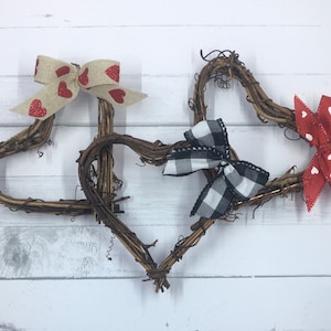 Mini Heart Grapevine Wreath, Valentine&#39;s Tiered Tray Decor, Heart Tiered Tray Decor