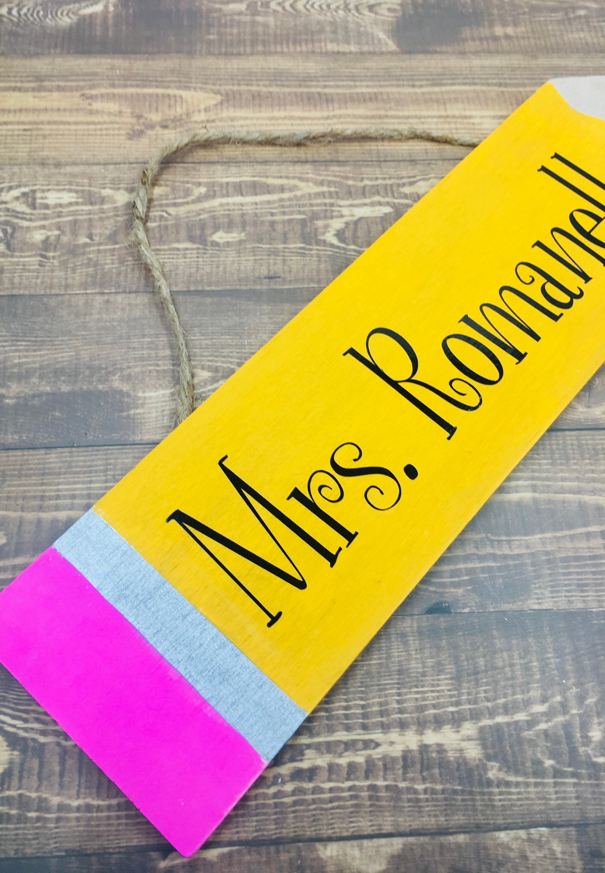 Personalized Pencil Sign Personalized Teacher Gift Wood Etsy