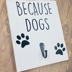 Because Dogs Wood Sign|Because Cats Wood Sign|Because Pets Wood Sign|Wood Lint  Roller Holder|Pet Lovers Sign|Laundry Room Sign