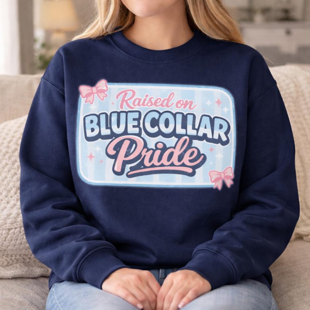 Raised on Blue Collar Pride PNG | Patriotic Blue Collar Design | Pink ...