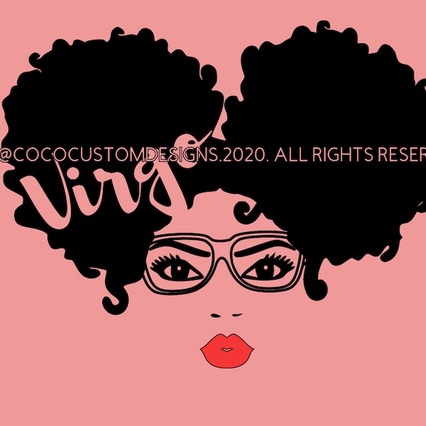 Virgo Svg File, Afro Woman Svg, September Black Queens, August Black Queens PNG DXF PDF Eps Vector Files