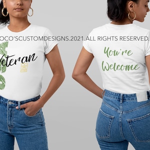 USA Veteran Shirt Svg| This sassy front and back design is great for female soldiers! Female Veterans serve too! Make this a best seller!