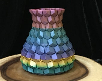 3D Printed Rainbow Honeycomb Decorative Vase