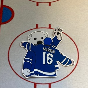 Mitch Marner and Carlton the Bear sticker