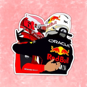 Charles Leclerc and Max Verstappen Hug Sticker