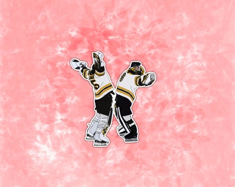 Swayman and Ullmark Goalie Hug Sticker