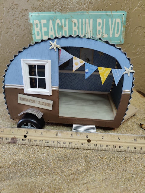 Miniature Beach Rv/travel Trailer; Dollhouse Rv/trailer; 1:18 Scale - Etsy