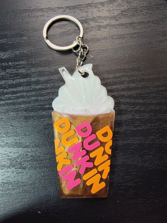 Ice Coffee / Dunkin / resin / keychain / mocha / Donuts / Etsy