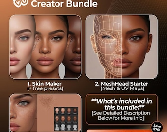 IMVU Master Creator Bundle | Skin Maker + Mesh head starter + Opacity map + BONUS ITEM