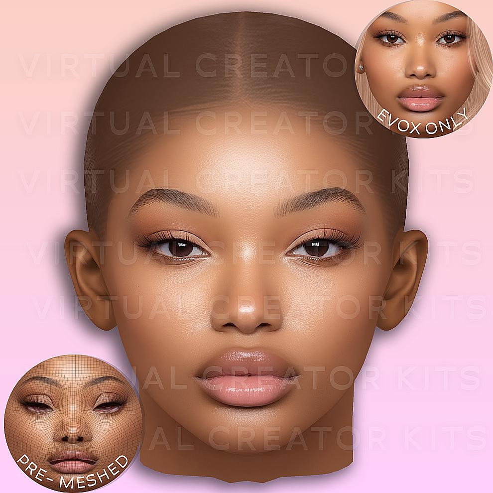 Fully Meshed Second Life Template | Face Texture for Virtual