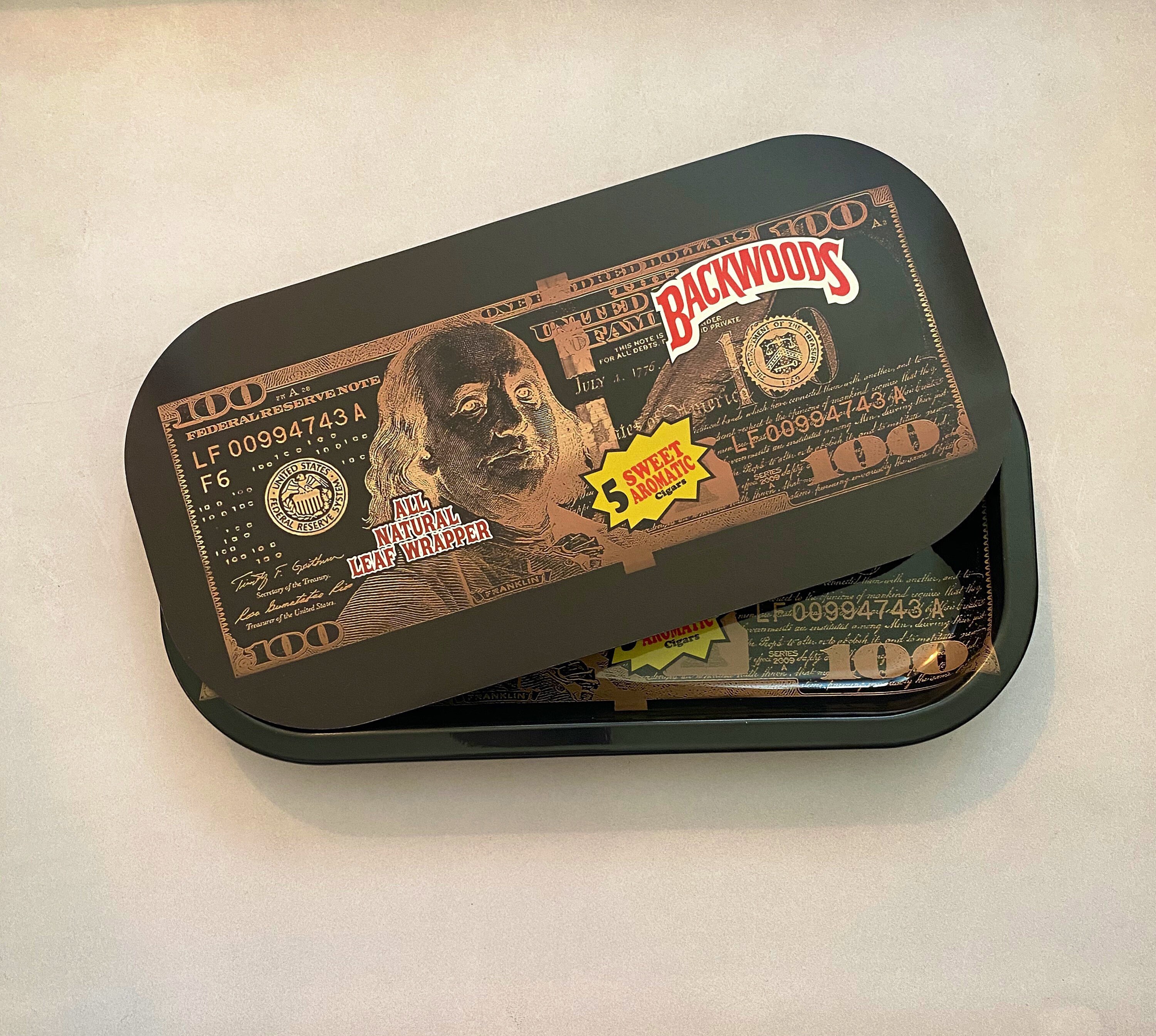 Backwoods Money Face Rolling Tray with Lid Etsy