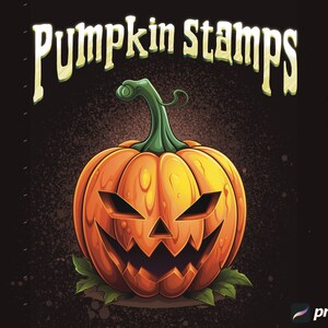 Procreate Halloween Pumpkin Stamp Set - 80 Pumpkin and 40 Face Elements Stamps