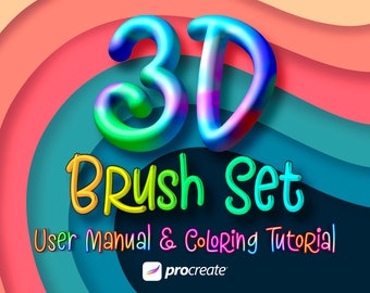 3D Brushes for Procreate / 3D Lettering Brushes/ 45 Piece of Brush Set