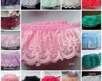 gathered lace trim for sale