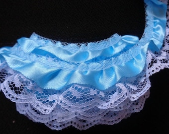 Ruffle Lace Trim 1" selling by the yard/ select color